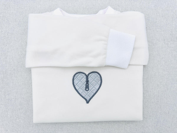 Glitter Vinyl Zipper Heart Applique