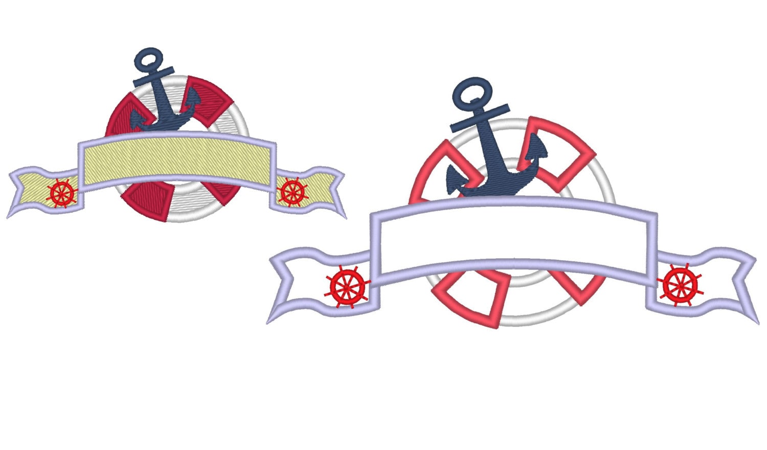 Nautical Seaside Set of 8 designs – Appliqué machine embroidery design by Artapli