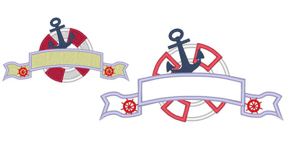 Nautical Seaside Set of 8 designs – Appliqué machine embroidery design by Artapli