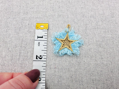 Fringed Fluffy Star charm girls pretty charm accent in the hoop FSL freestanding lace fringe machine embroidery designs ITH