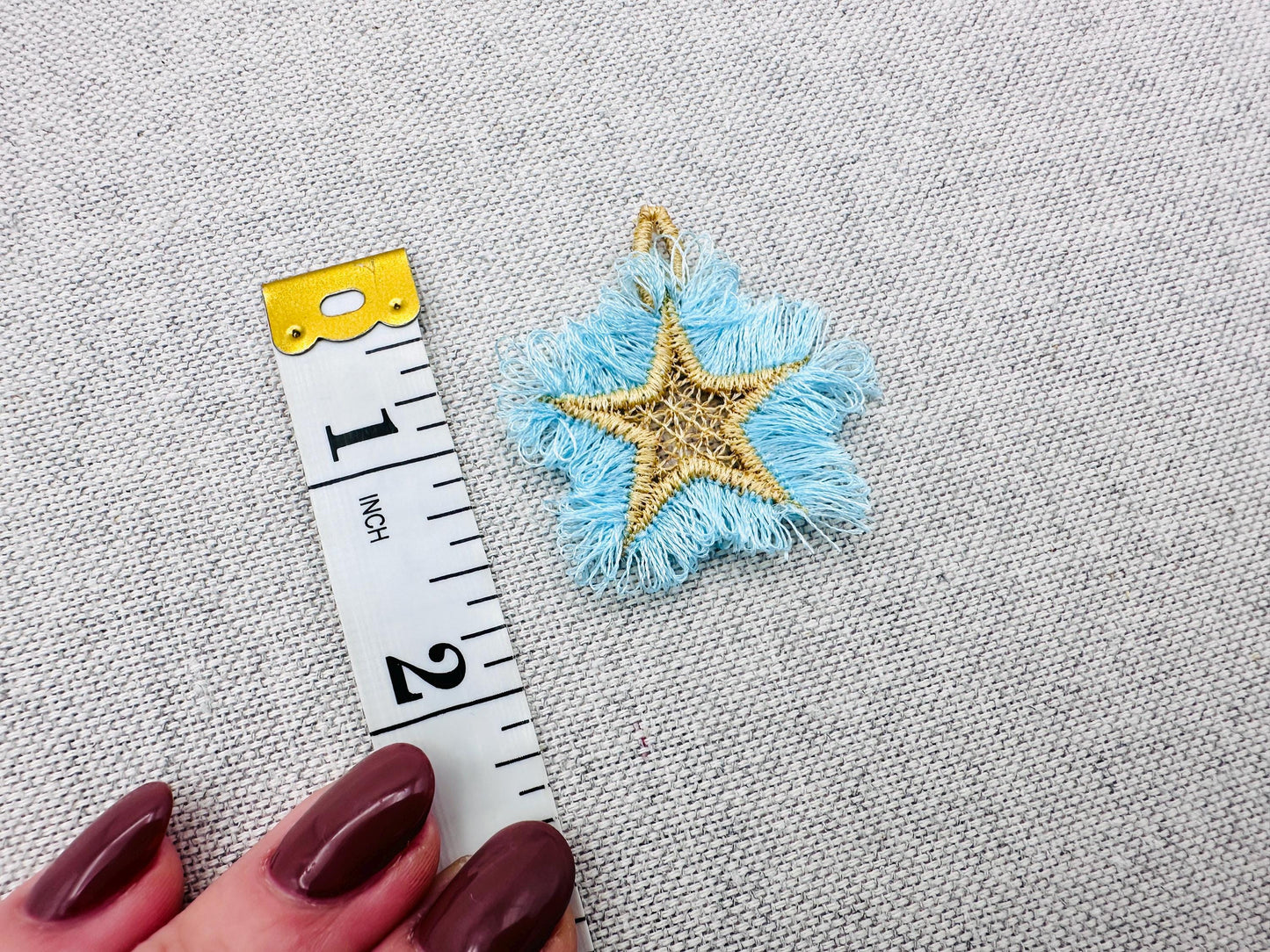 Fringed Fluffy Star charm girls pretty charm accent in the hoop FSL freestanding lace fringe machine embroidery designs ITH