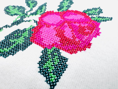 Cross Stitch Rose Peony