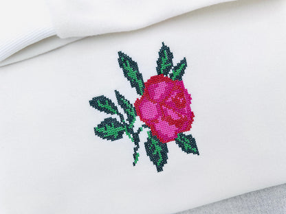 Cross Stitch Rose Peony