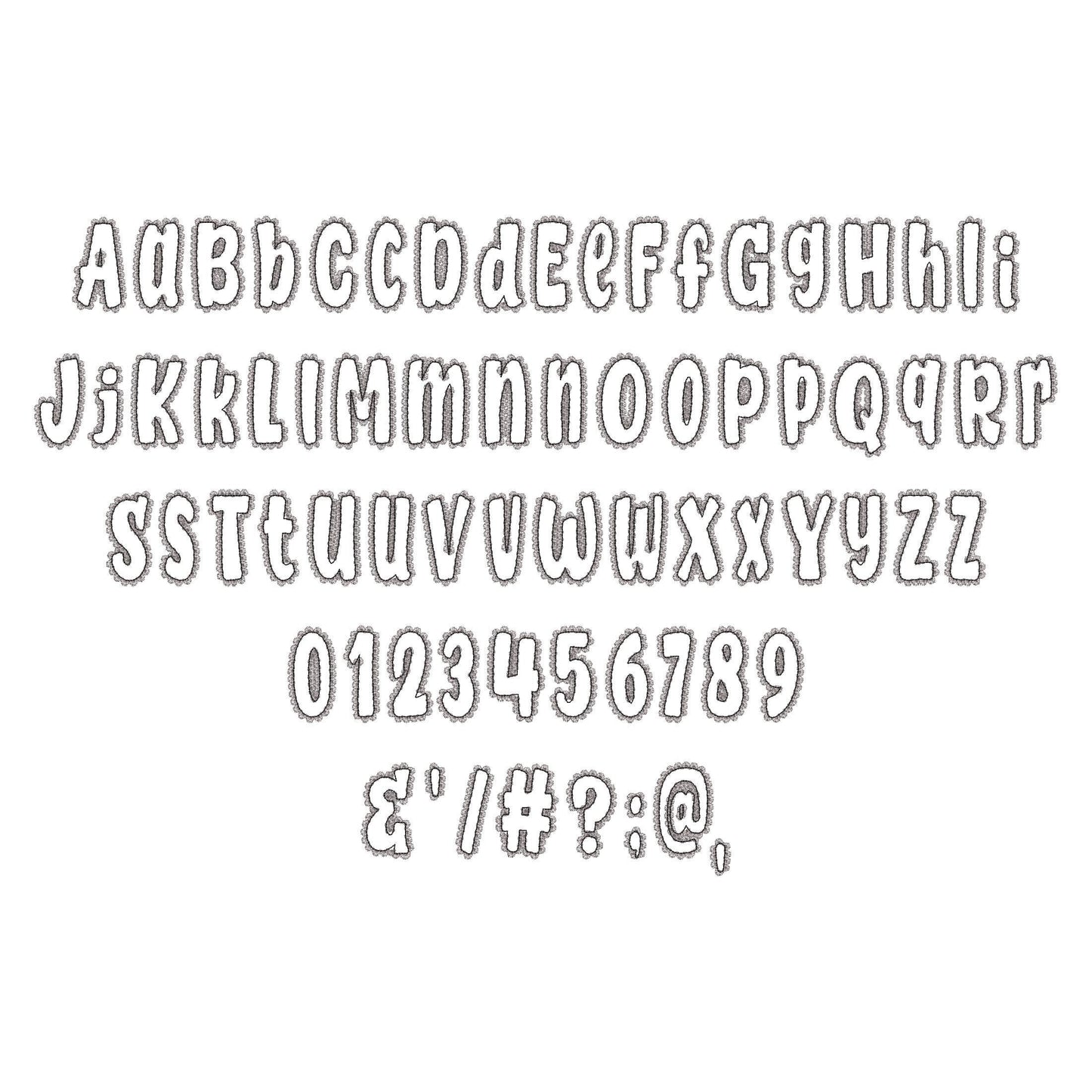 Lace Edge FONT raggedy edge applique Alphabet Monogram vintage style girls letters machine embroidery designs