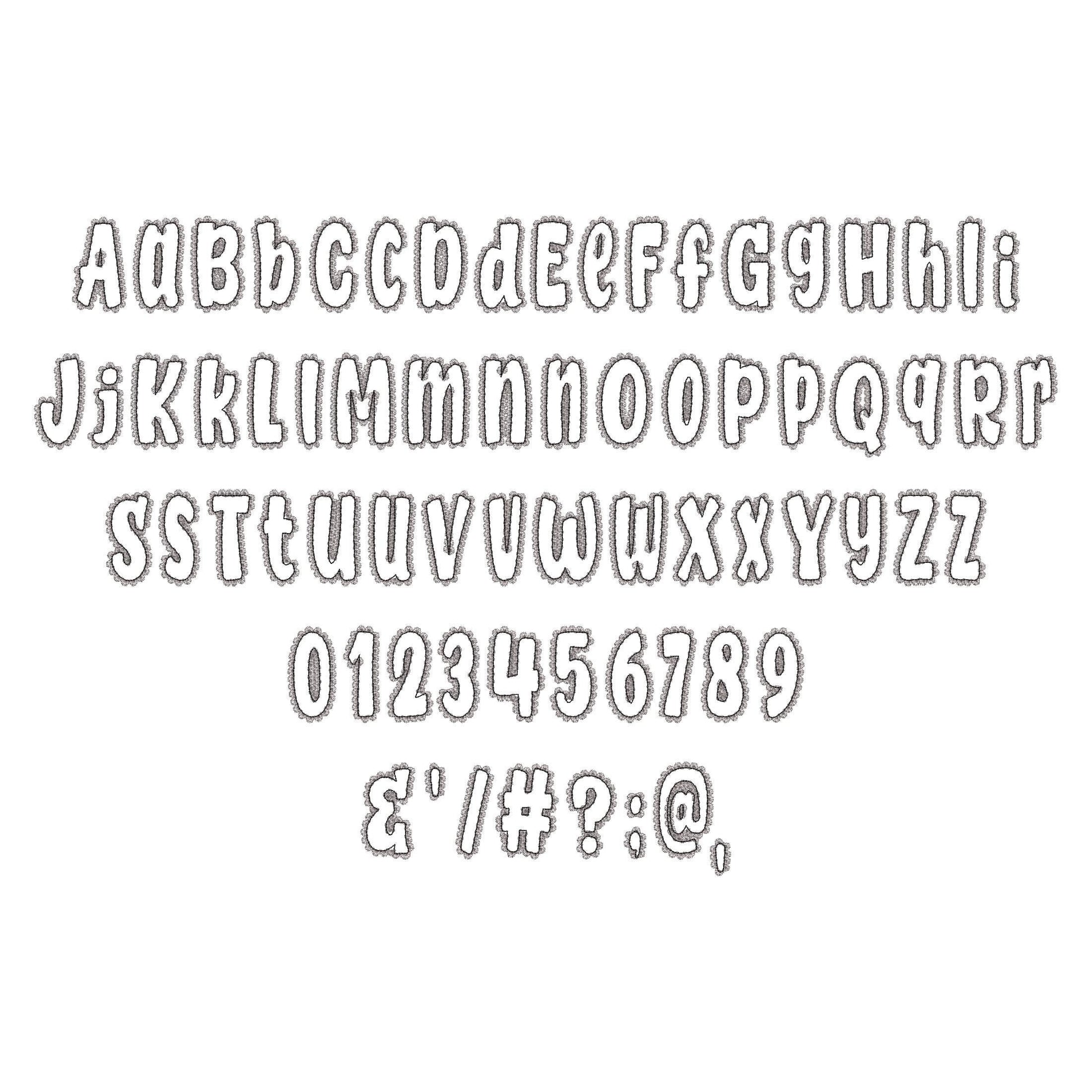 Lace Edge FONT raggedy edge applique Alphabet Monogram vintage style girls letters machine embroidery designs