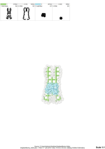 Lace Bunny with Bow – Pattern machine embroidery pattern by Artapli
