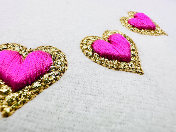 HTV glitter vinyl and puffy foam Mini Heart add-on kids girls baby Monogram accent 3d raised machine embroidery designs