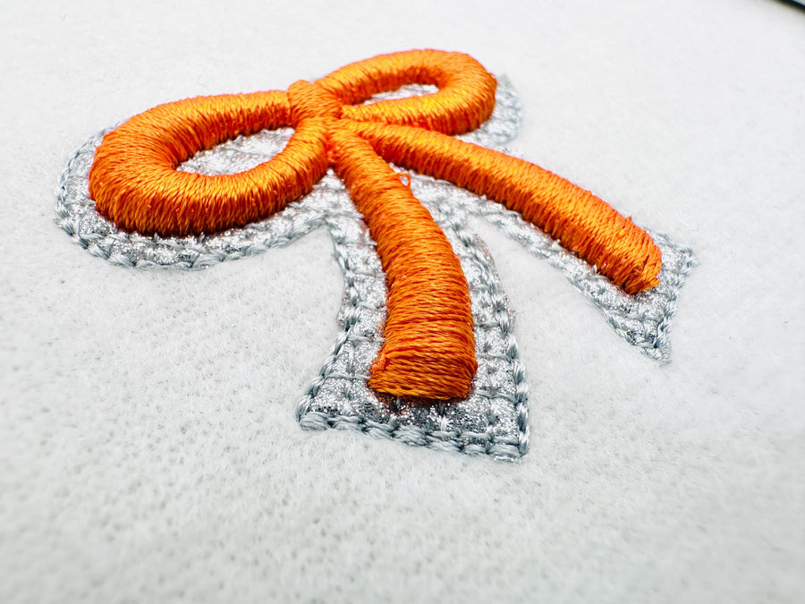 HTV glitter vinyl and puffy foam Bow machine embroidery designs 3d raised sparkle kids girls monogram add-on mini