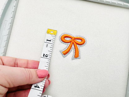 HTV glitter vinyl and puffy foam Bow machine embroidery designs 3d raised sparkle kids girls monogram add-on mini