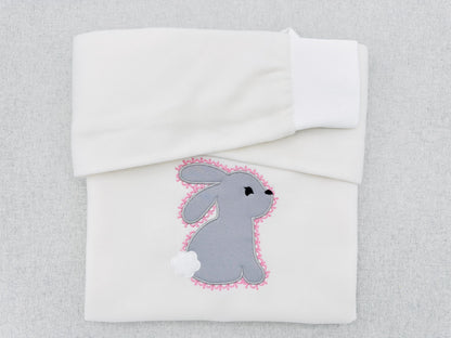 Delicate Lace Edge Bunny Applique kids girls Bunny outline machine embroidery designs many sizes 4 up to 8 inch cute little animal baby
