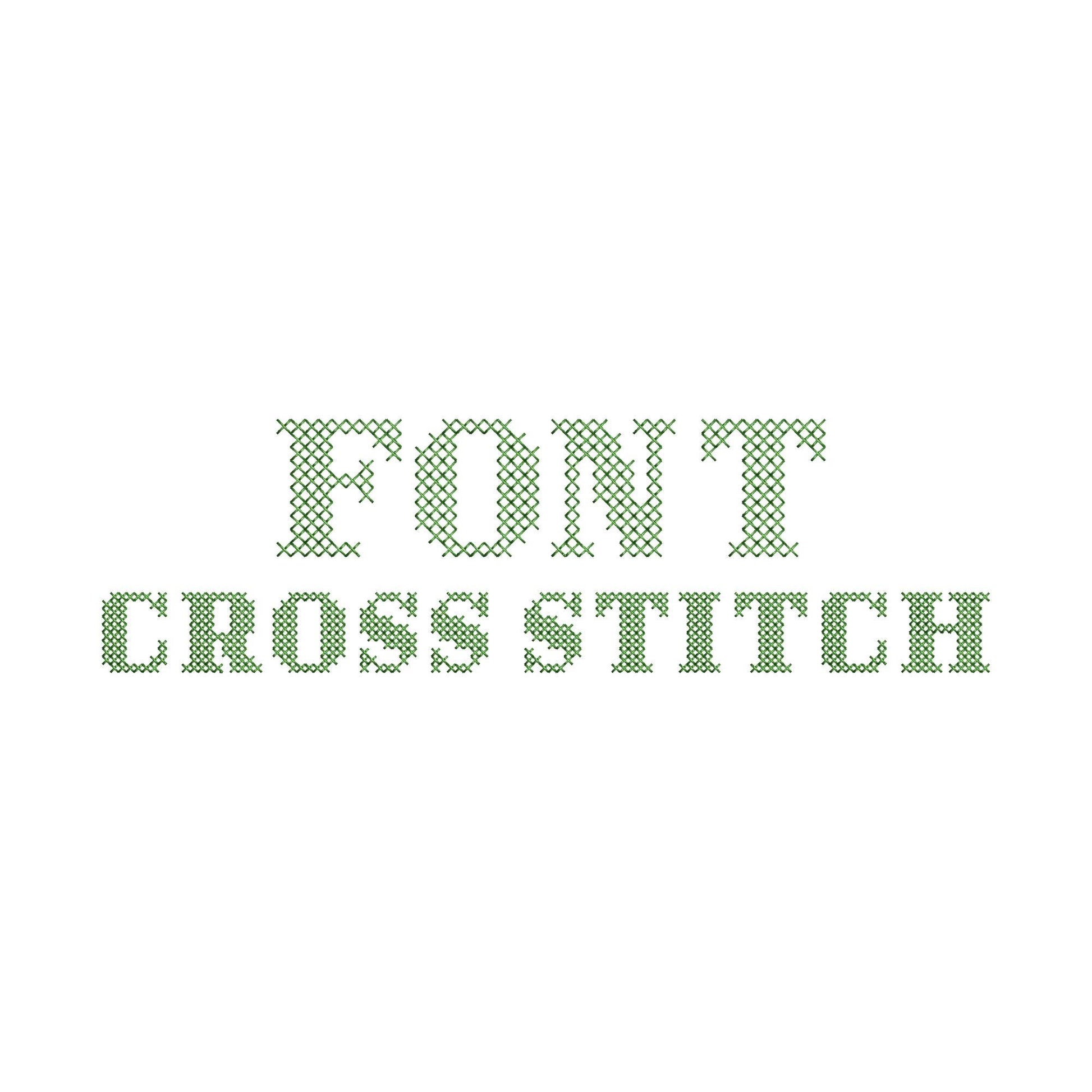 Cross Stitch Font Sweet Home – Crisscross embroidery design by Artapli