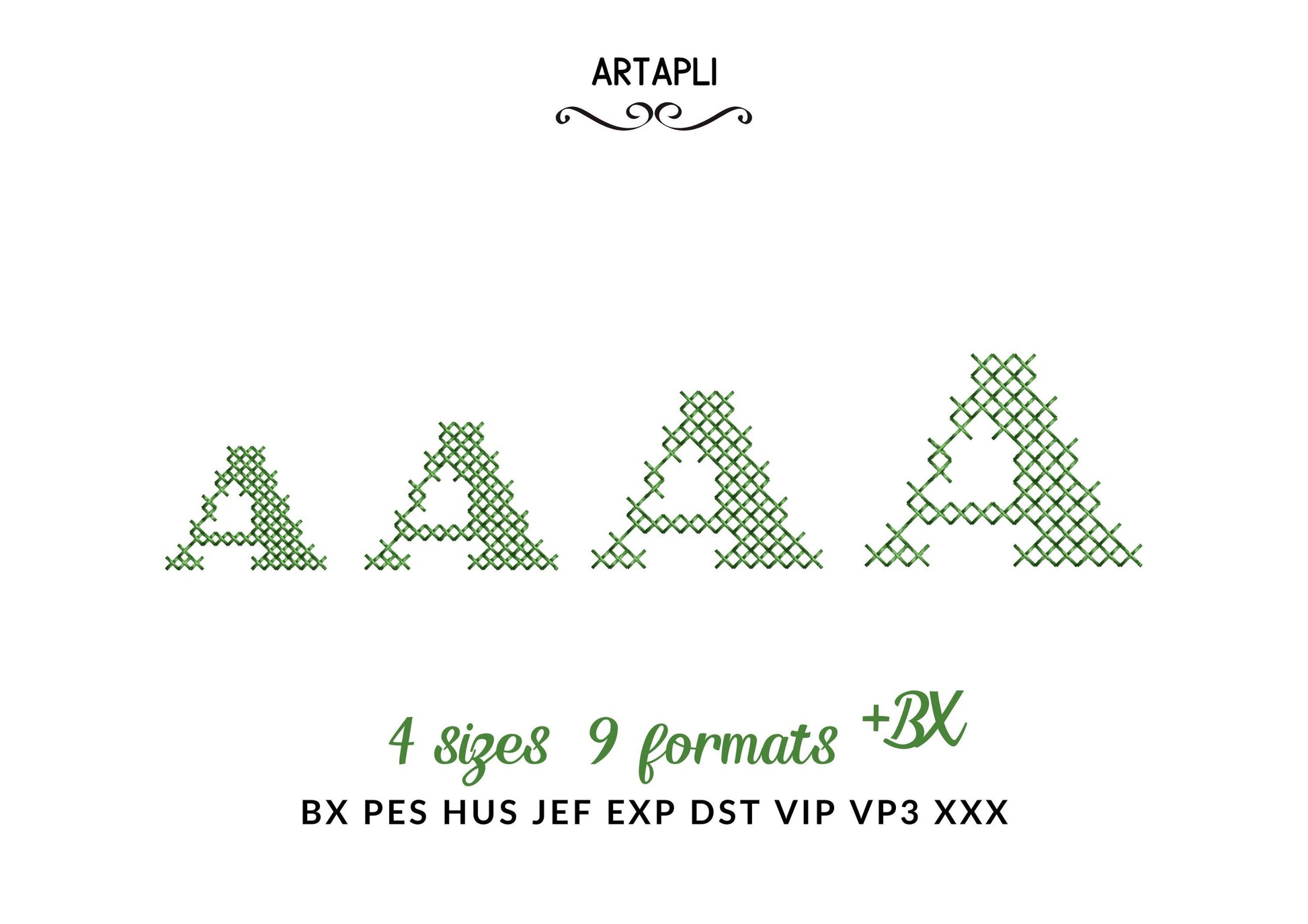 Cross Stitch Font Sweet Home – Font machine embroidery pattern by Artapli