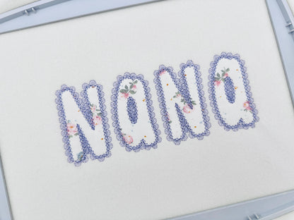 Lace Edge applique Alphabet Font lace trim effect letters, Monogram kids girls machine embroidery designs