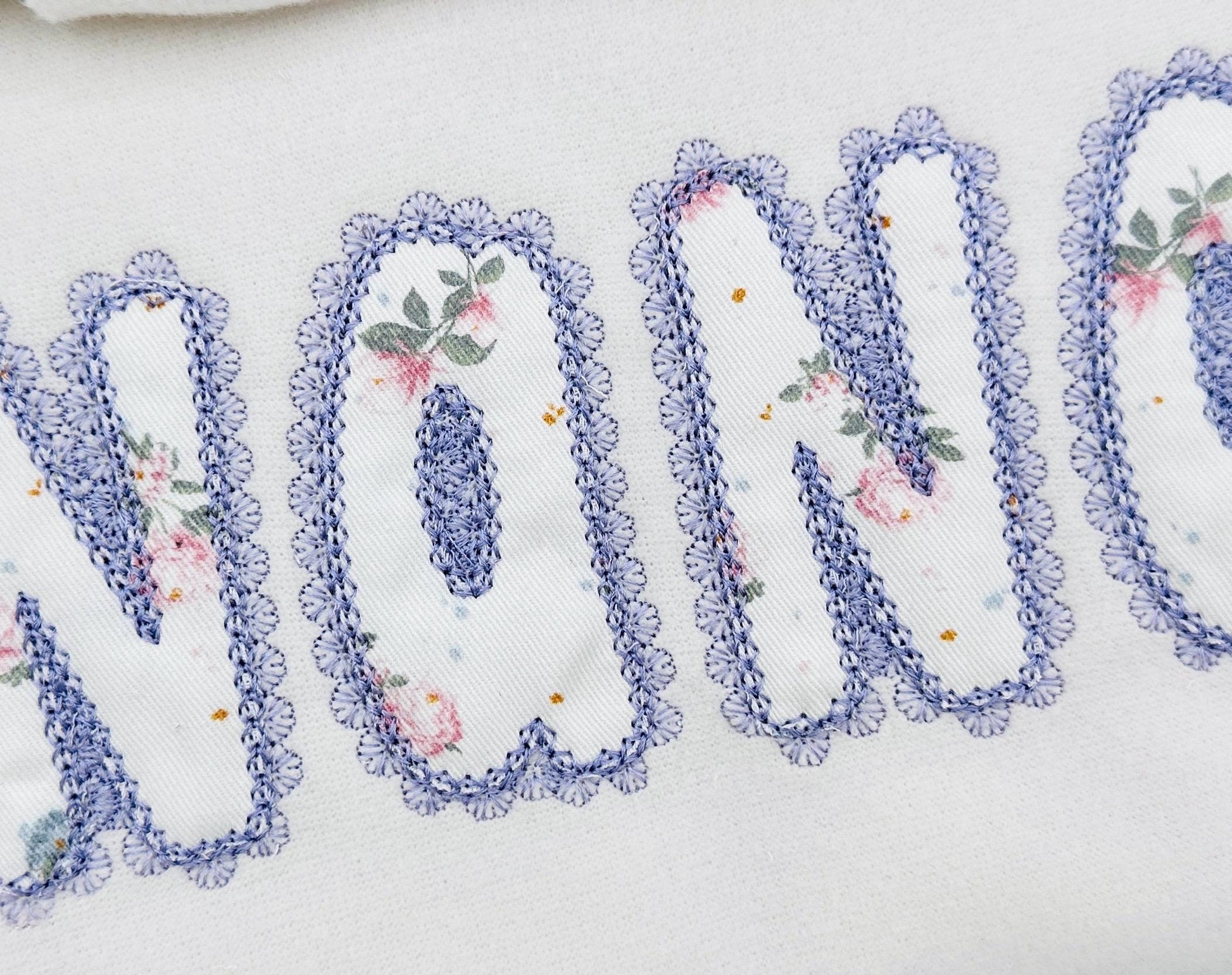 Lace Edge applique Alphabet Font lace trim effect letters, Monogram kids girls machine embroidery designs