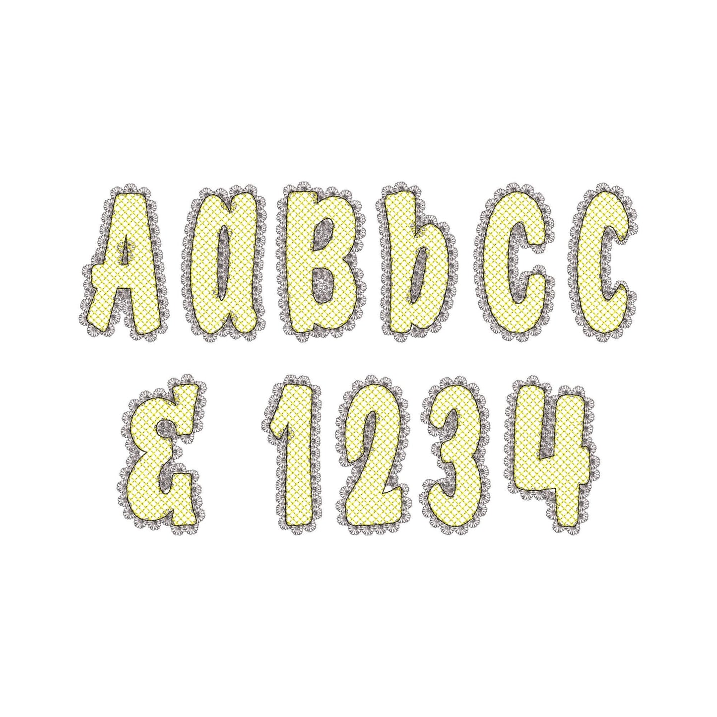 Glitter Twinkle Lace Edge Font – Glitter embroidery design instant download by Artapli