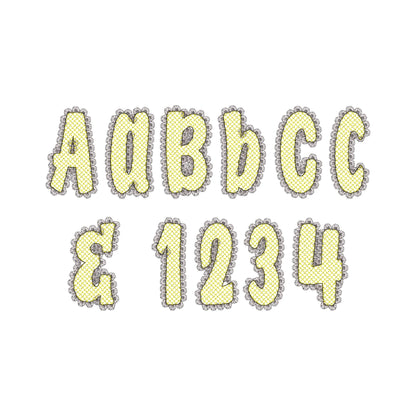 Glitter Twinkle Lace Edge Font – Glitter embroidery design instant download by Artapli