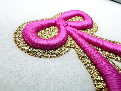 HTV glitter vinyl and puffy foam Bow machine embroidery designs 3d raised kids girls monogram accent add-on mini sizes 1.3 up to 3.5 inch