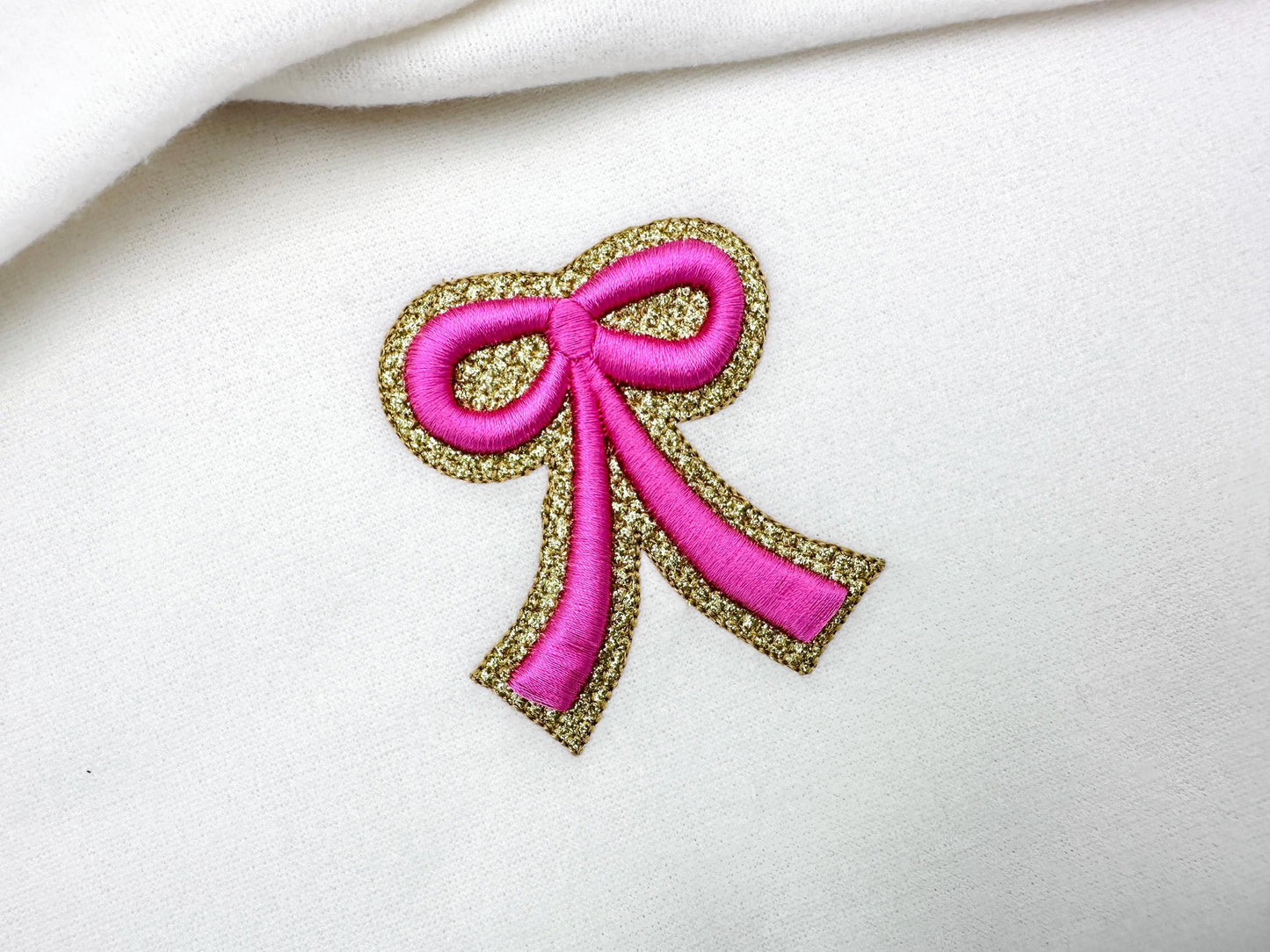 HTV glitter vinyl and puffy foam Bow machine embroidery designs 3d raised kids girls monogram accent add-on mini sizes 1.3 up to 3.5 inch