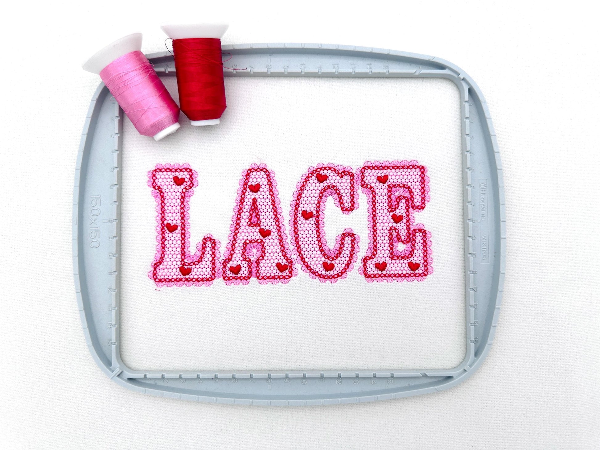 Lace Edge Valentine FONT lace patterned Alphabet Monogram Heart patterned letters machine embroidery designs sizes 2.9 up to 5.4 inch, BX