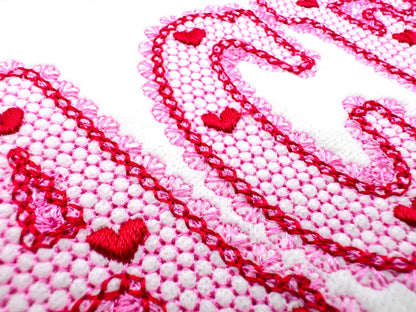 Lace Edge Valentine FONT lace patterned Alphabet Monogram Heart patterned letters machine embroidery designs sizes 2.9 up to 5.4 inch, BX
