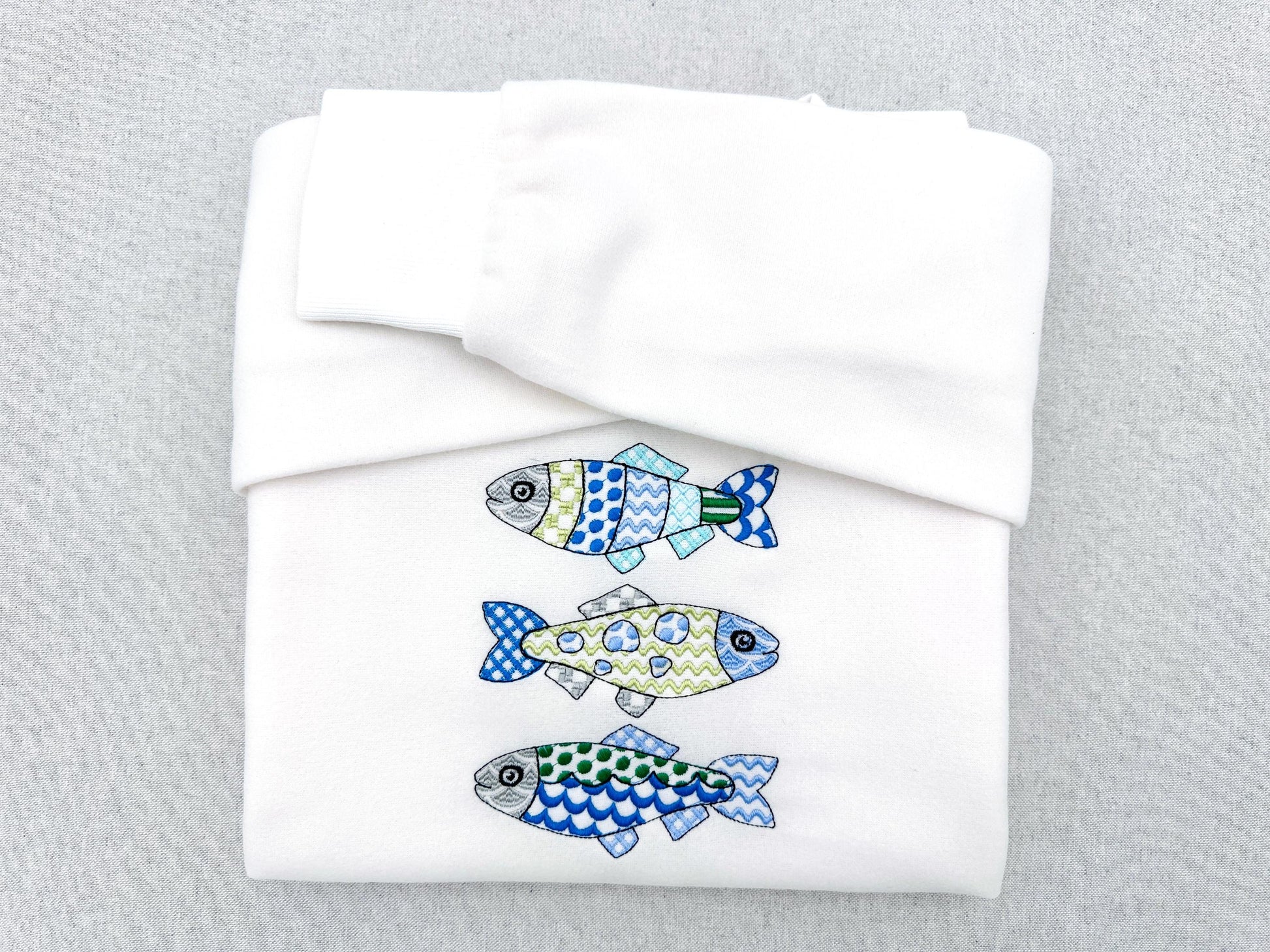 Patchwork Fish SET of 3 cute patterned Fish outline kids baby nautical Fisher Fisherman machine embroidery designs