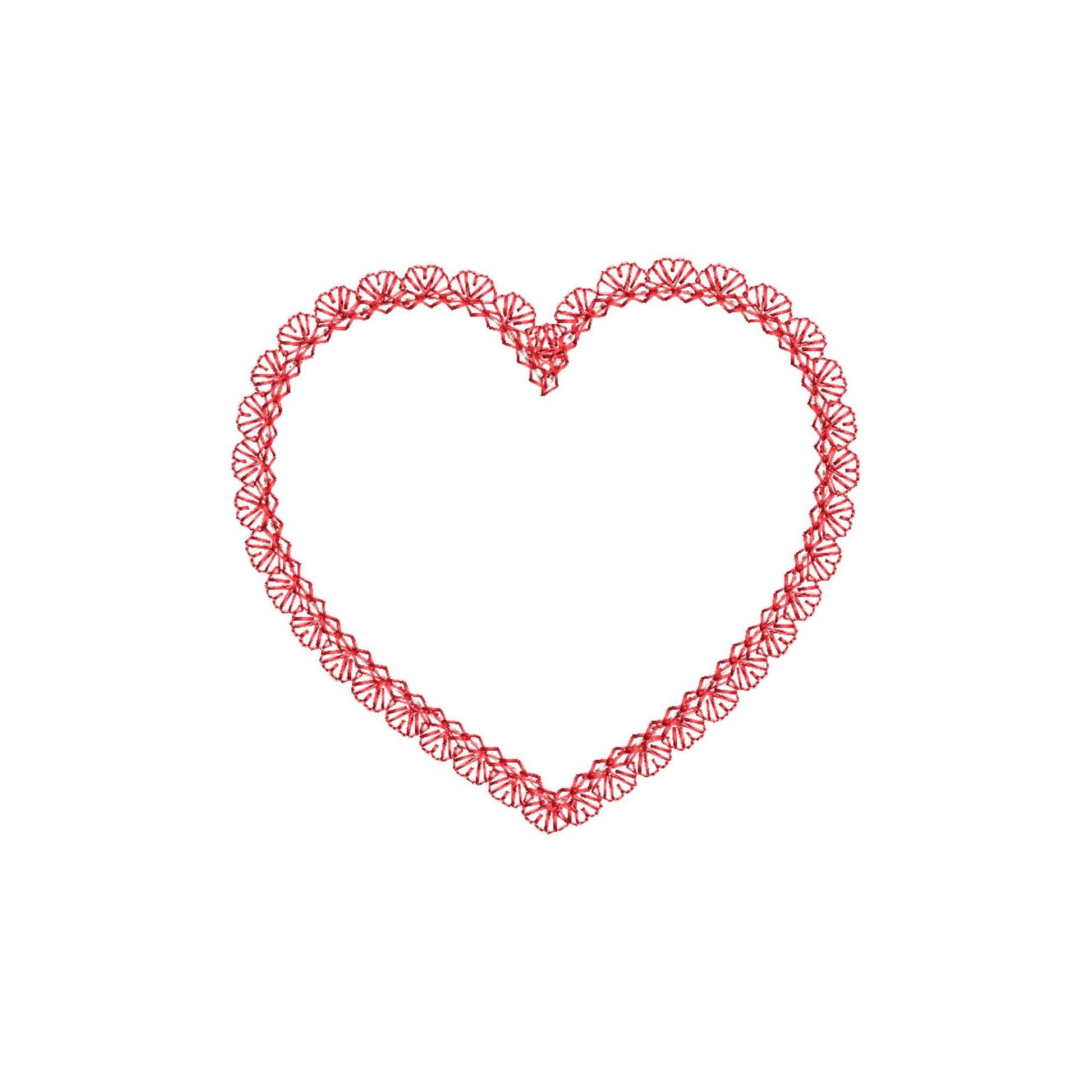 Delicate Lace Edge Heart Applique kids baby girls Valentine Monogram Heart shape frame machine embroidery designs sizes 3 up to 6 inch