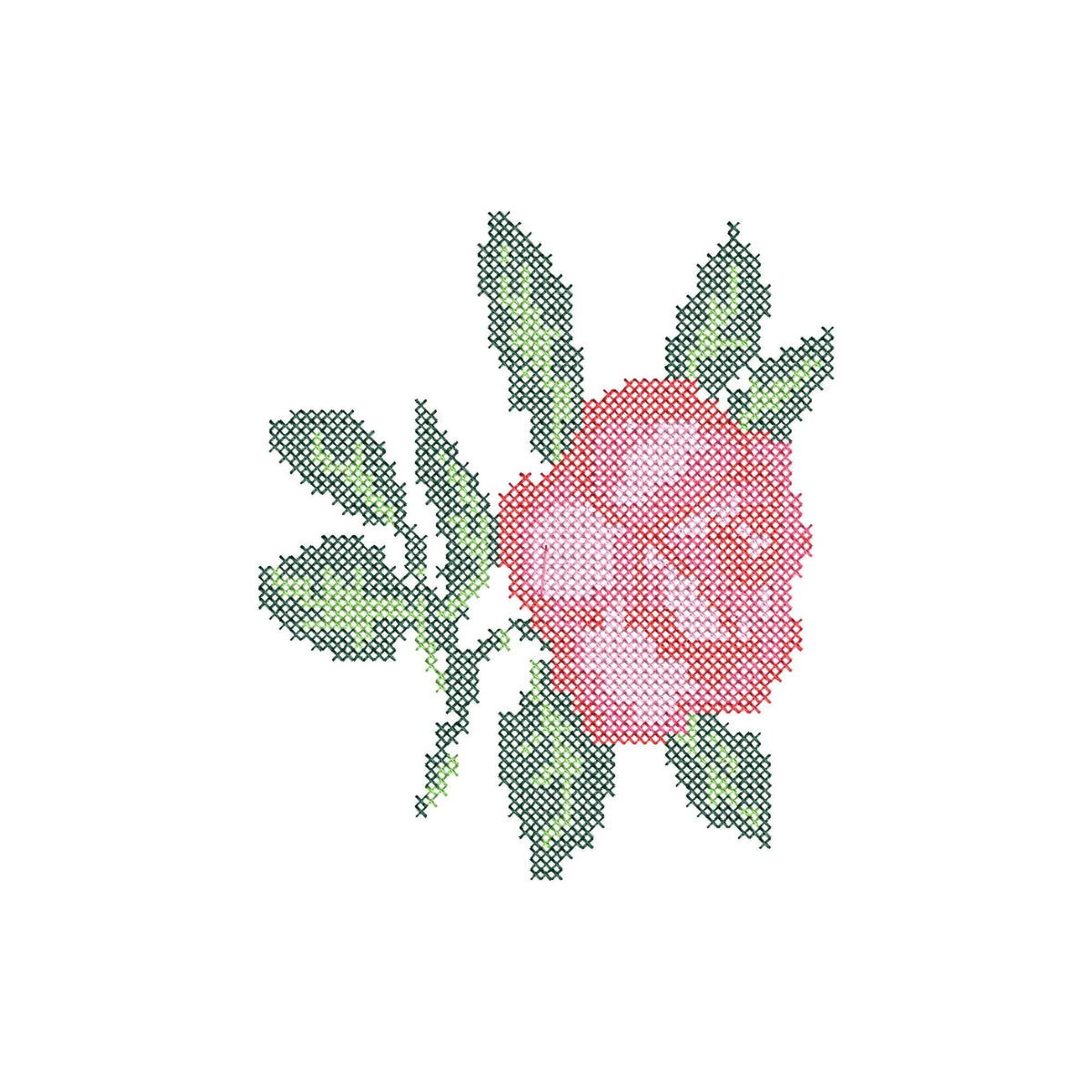 Cross Stitch Rose Peony