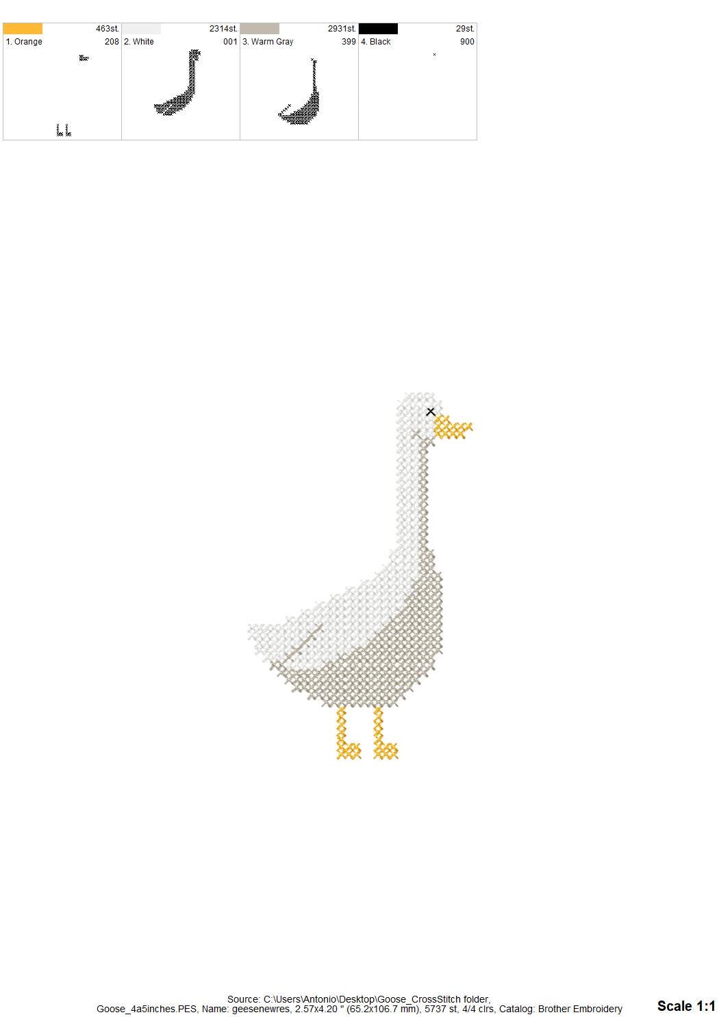 Cross stitch Goose