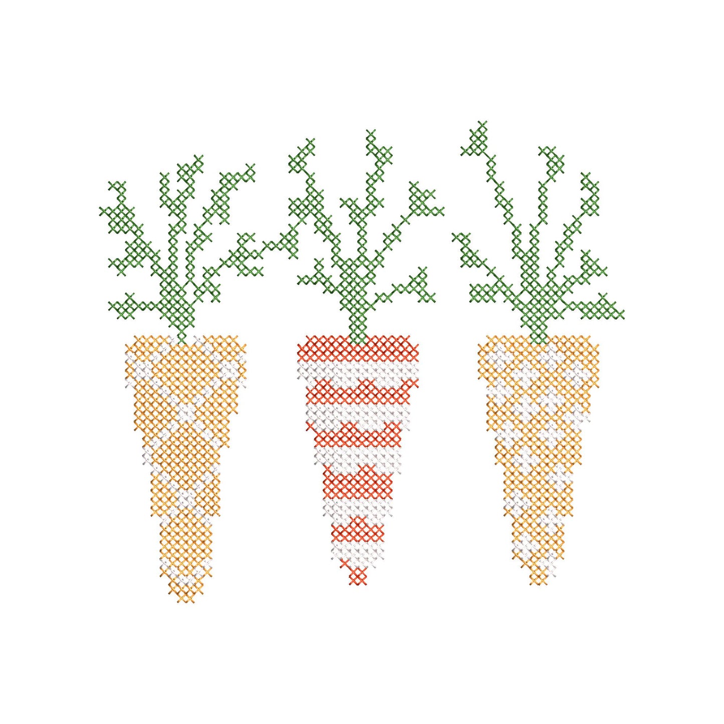 Cross Stitch Decorative Carrot Trio – Easter embroidery design by Artapli