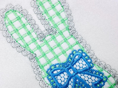 Lace Bunny with Bow – Animal machine embroidery design by Artapli