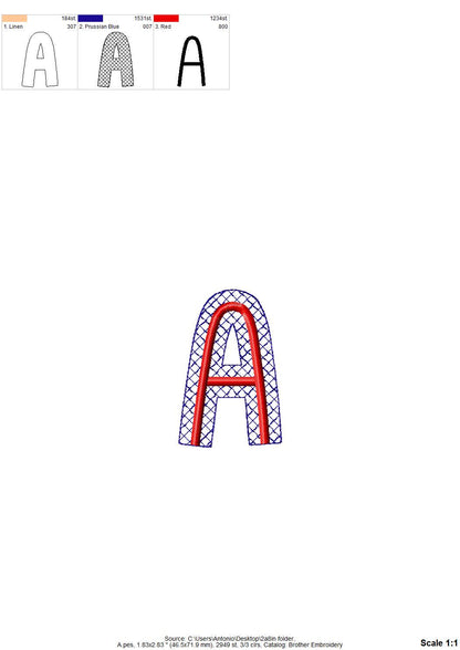 HTV Glitter Vinyl Font Glow – Kids embroidery design by Artapli