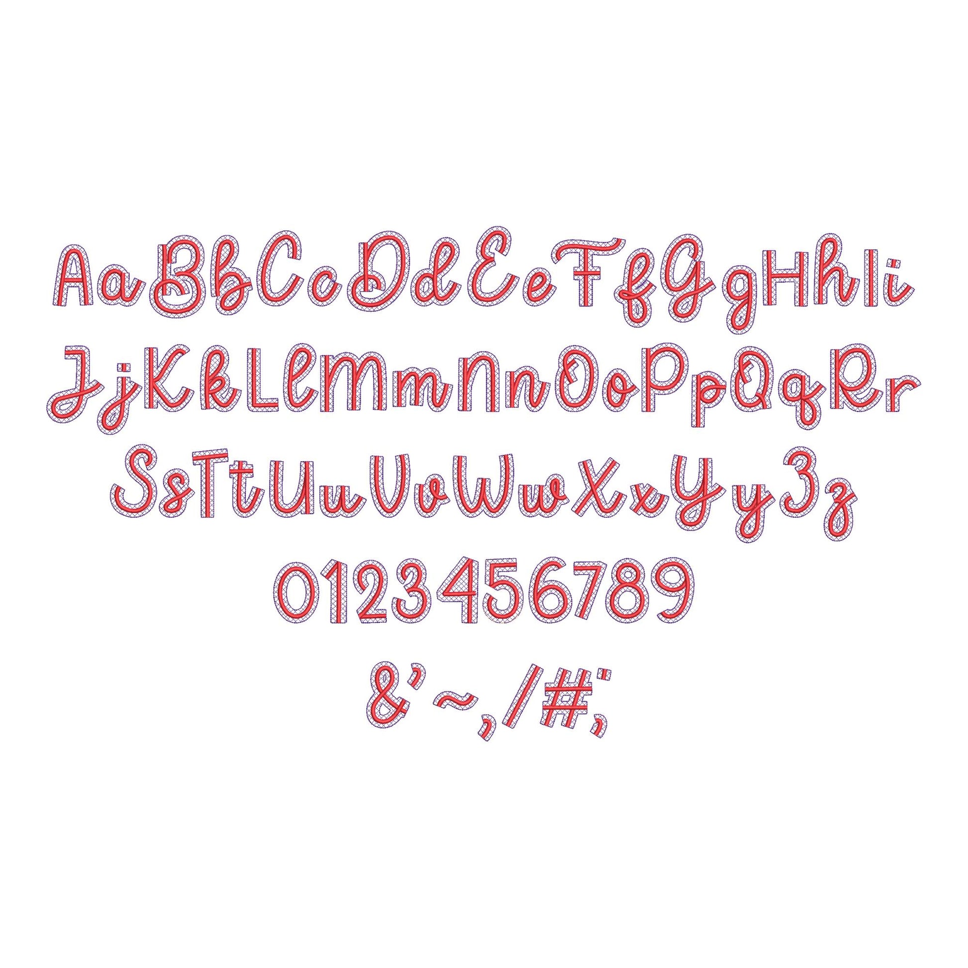 HTV Glitter Vinyl Font Glow – Girl machine embroidery pattern by Artapli