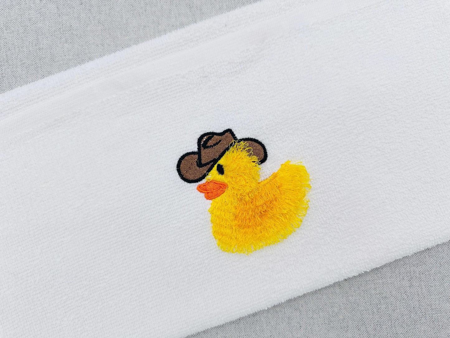 Fringed Rubber Duck Cowboy Embroidery 3.8" 4.5" 4" 5" | Chenille PES DST JEF | Artapli