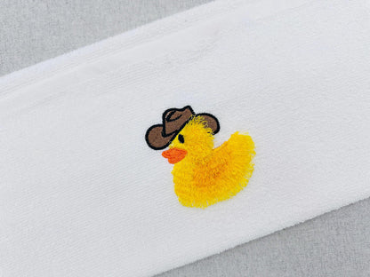 Fringed Rubber Duck Cowboy Embroidery 3.8" 4.5" 4" 5" | Chenille PES DST JEF | Artapli