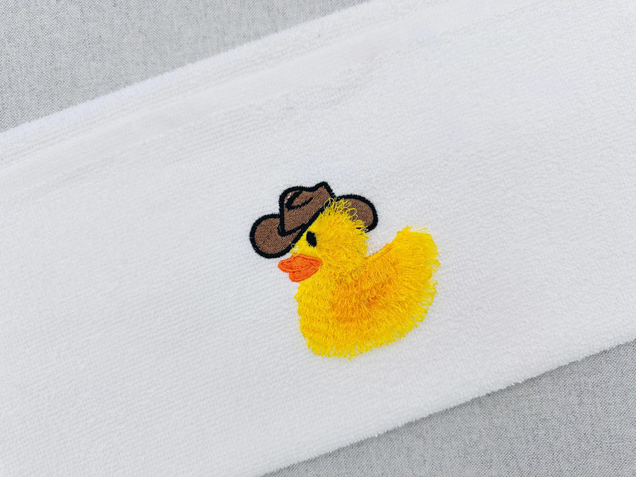 Fringed Rubber Duck Cowboy Embroidery 3.8" 4.5" 4" 5" | Chenille PES DST JEF | Artapli