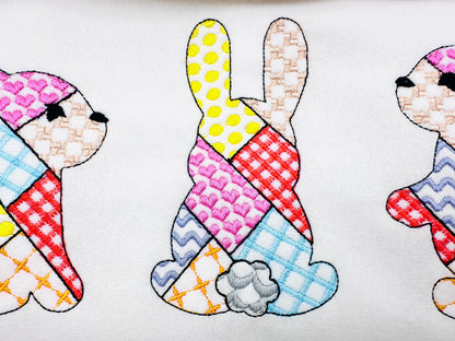 Patchwork Bunny Set of 3 – Bunny embroidery design instant download by Artapli