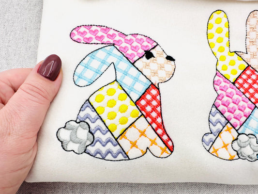 Patchwork Bunny Set of 3 – Instant Download | Artapli