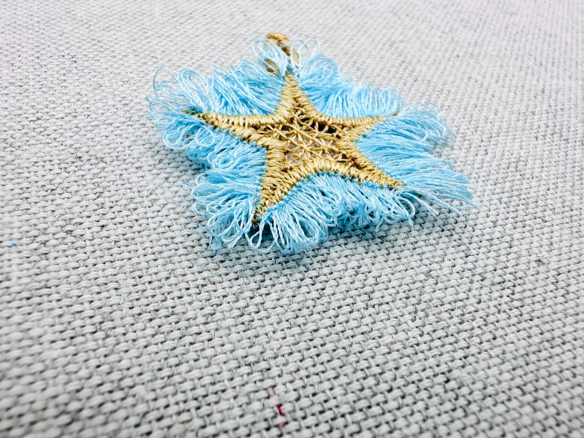 Fringed Fluffy Star charm girls pretty charm accent in the hoop FSL freestanding lace fringe machine embroidery designs ITH