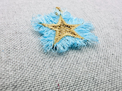Fringed Fluffy Star charm girls pretty charm accent in the hoop FSL freestanding lace fringe machine embroidery designs ITH