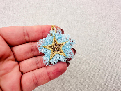 Fringed Fluffy Star charm girls pretty charm accent in the hoop FSL freestanding lace fringe machine embroidery designs ITH