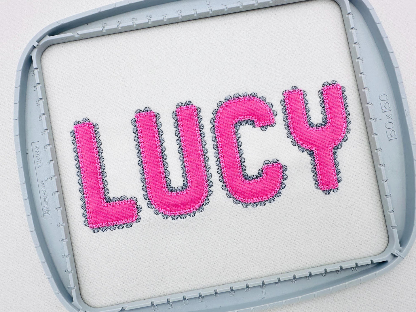 Lace Edge Font Applique – Alphabet machine embroidery design by Artapli