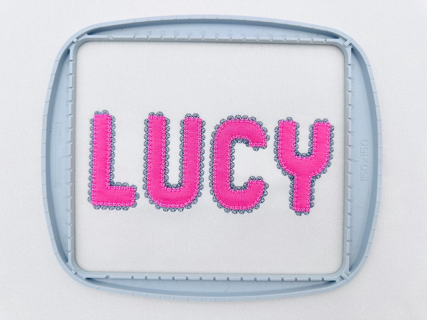 Lace Edge Font Applique – Glitter machine embroidery pattern by Artapli