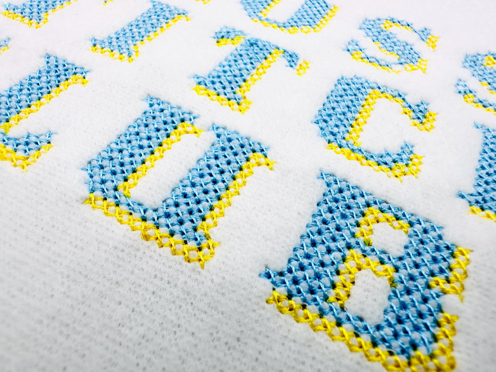 True Cross Stitch Shadow Font – machine embroidery font by Artapli, photo 3