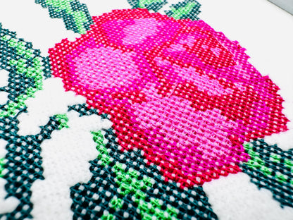 Cross Stitch Rose Peony