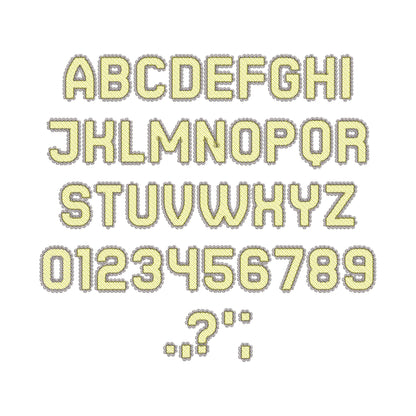 Lace Edge FONT HTV glitter vinyl layer applique Alphabet Monogram sparkle girls letters machine embroidery designs