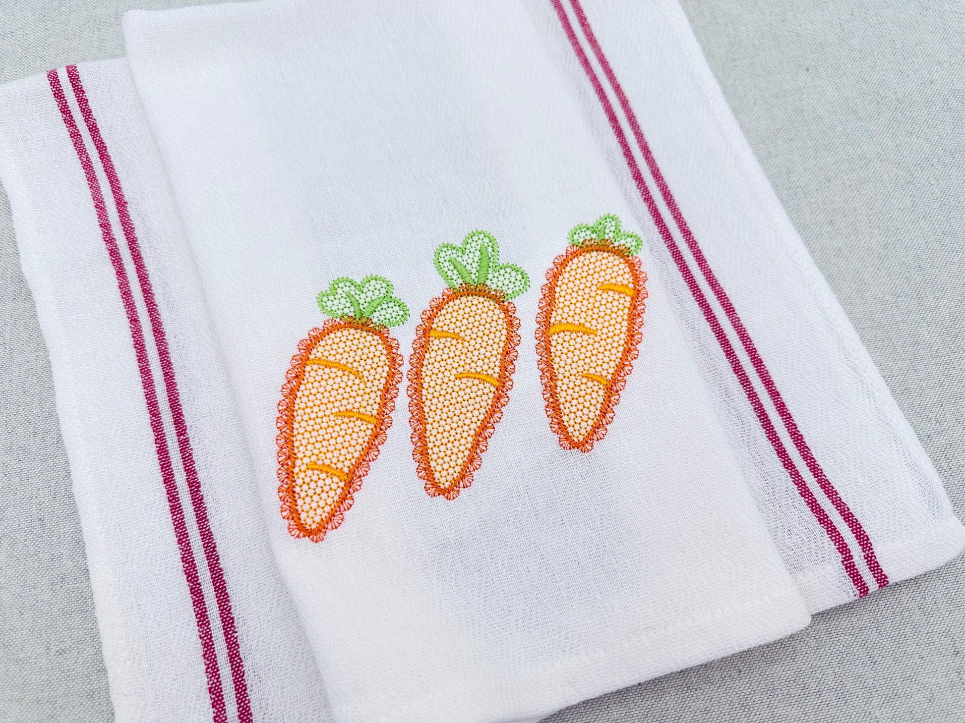 Lace Carrot Vegetable Trio – Farm embroidery design by Artapli