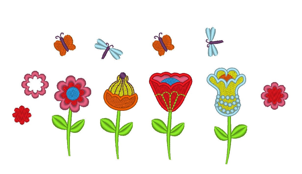 Flowers Separate Machine Embroidery Designs set