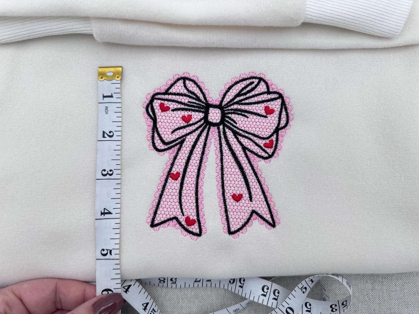Lace Edge Heart Bow – Girl embroidery pattern by Artapli