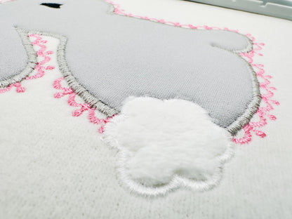 Delicate Lace Edge Bunny Applique kids girls Bunny outline machine embroidery designs many sizes 4 up to 8 inch cute little animal baby
