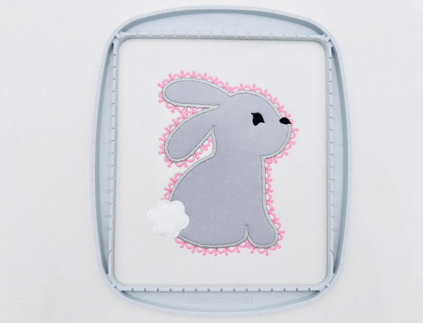 Delicate Lace Edge Bunny Applique kids girls Bunny outline machine embroidery designs many sizes 4 up to 8 inch cute little animal baby